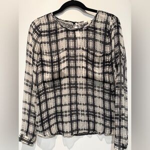 Ella Moss sheer plaid top